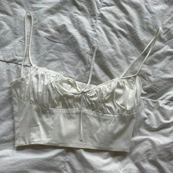 House of CB Lilibeth White Bustier Top sz Small - Picture 4 of 11